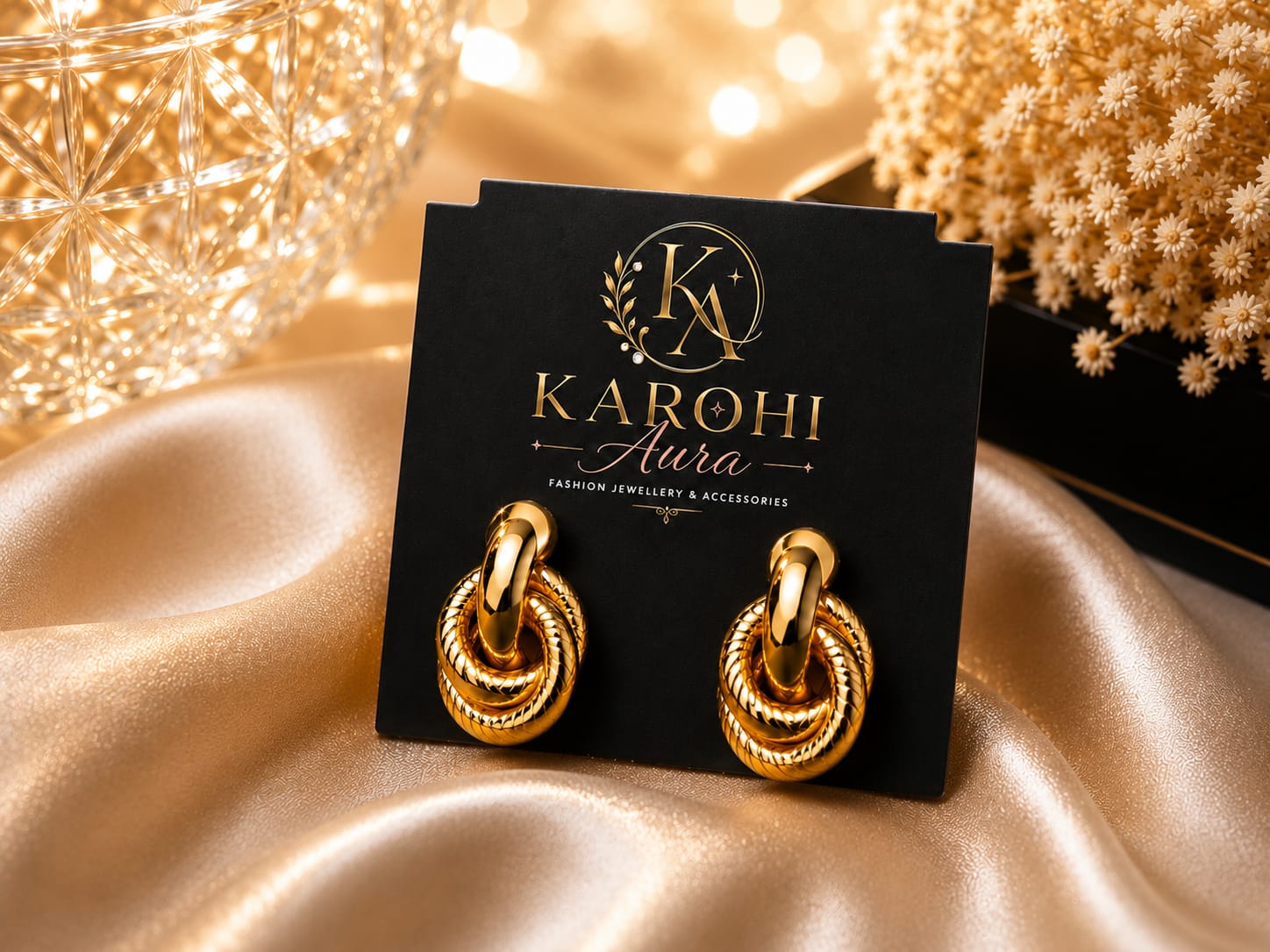 Royal Twist Knot Earrings in Gold