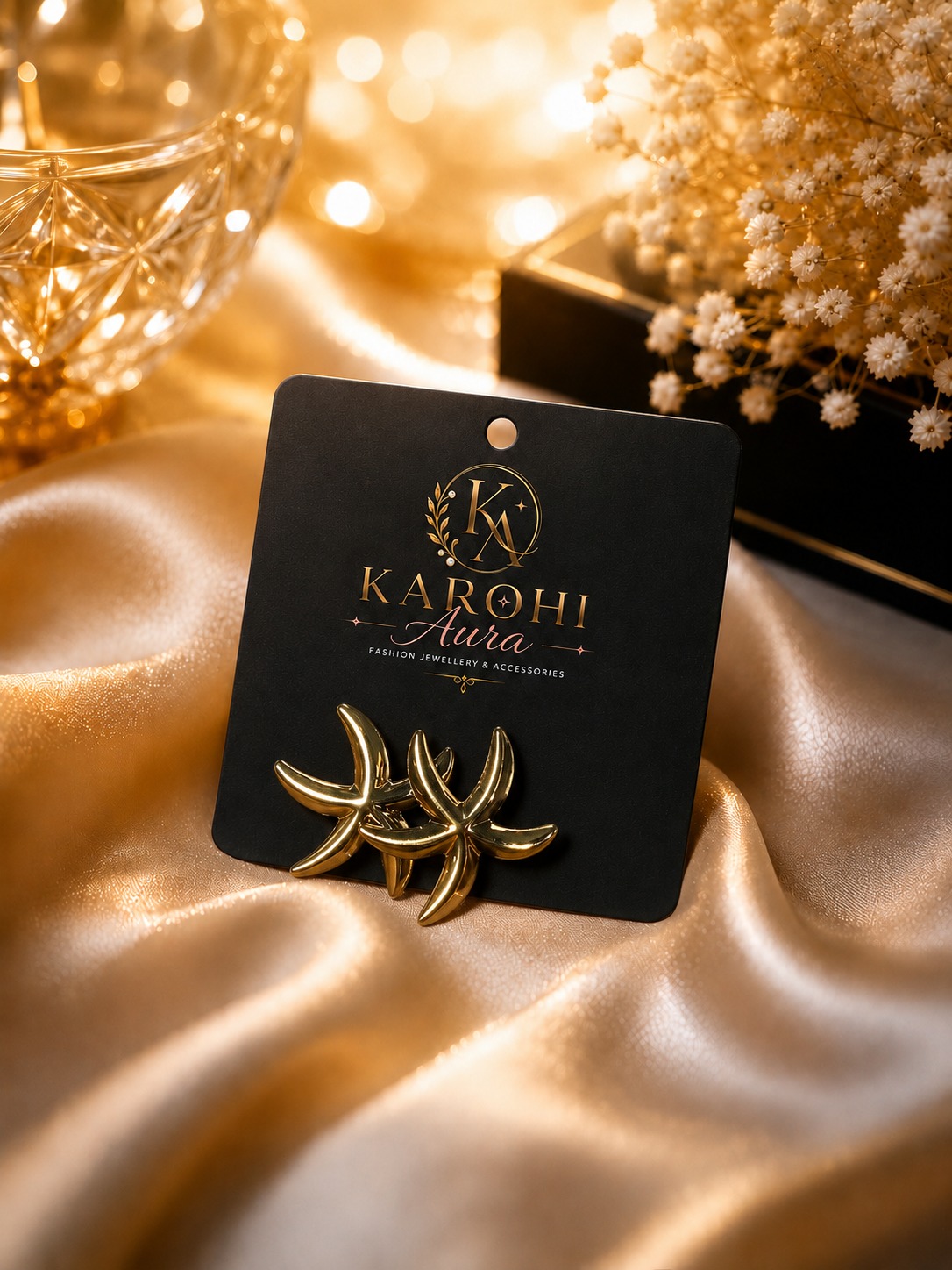 Starfish Stud Earrings in Gold